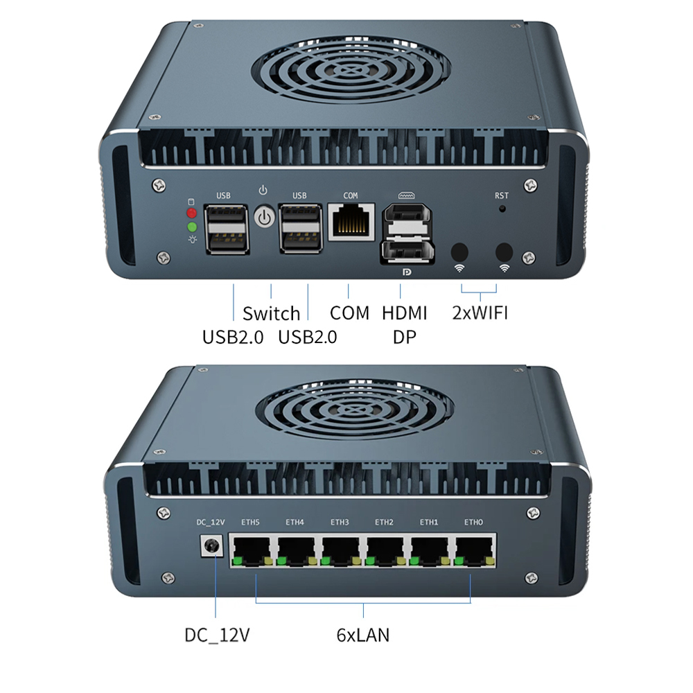 Fan Mini PC 6*i226-V 2.5G LAN  - đánh giá và giá Ddr5 64Gb