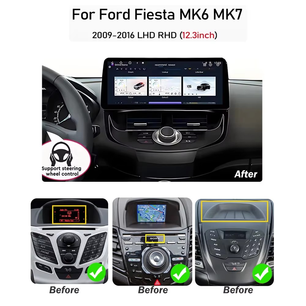 12.3 inch For Ford Fiesta MK6  - đánh giá và giá Ddr5 8Gb