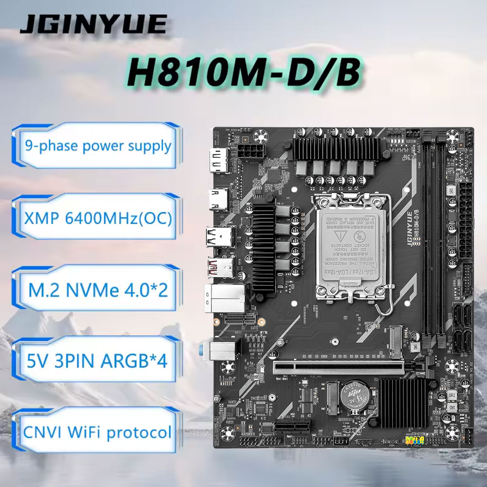 JGINYUE H810 Motherboard Intel - đánh giá và giá Ddr5 64Gb